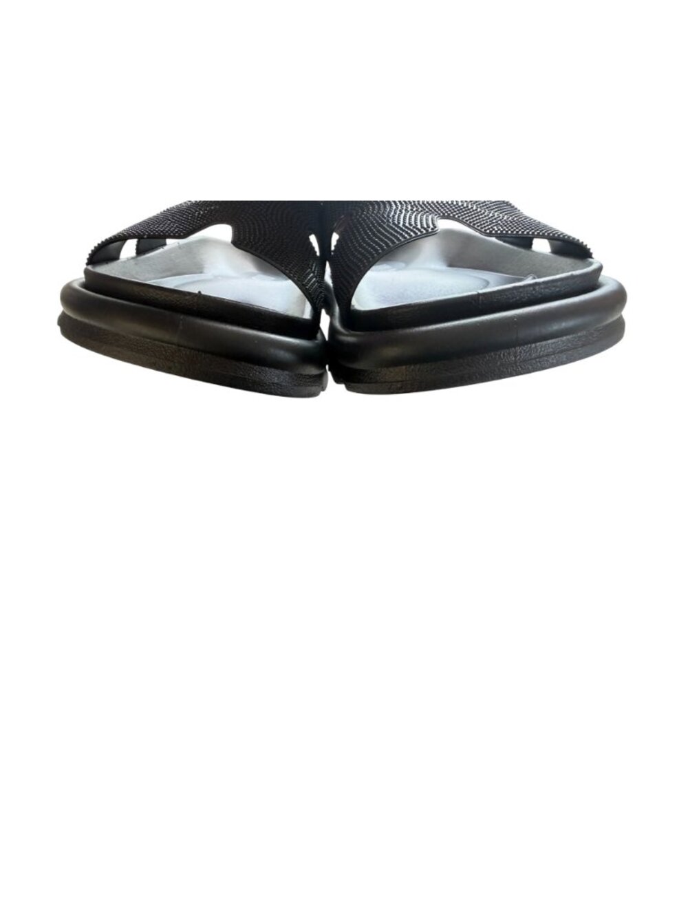 MIA Slide Sandals Women's Size 6 H-Cut Double Band Textured Comfort Slides Black - Picture 3 of 7